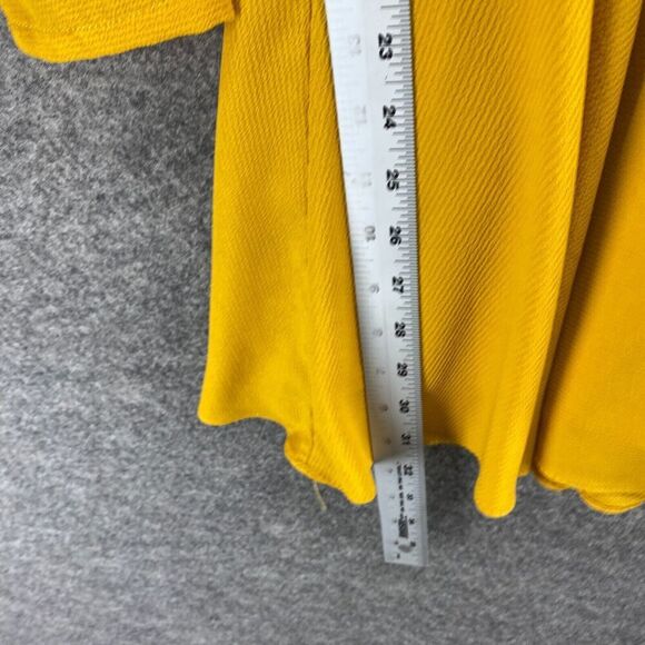 B. Darlin Dress Women 5/6 Yellow Sheath Short V-Neck Belted Zipper Lined Casual - Picture 7 of 8